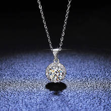 Серебряных алмазов тест последние круглая отличный крой 1 карат D Цвет Муассанит свадебное ожерелье серебро 925 белый цепочка с бусинами из драгоценных камней 2024 - купить недорого