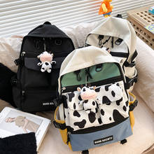 Women Backpack 2021 Black White Cow Pattern Shoulder Bag Large Capacity Nylon High School Bags For Teenagers Mochila Backpack 2024 - buy cheap