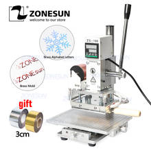 ZONESUN ZS-100C Digital Hot Foil Stamping Machine Leather Embossing Heat Pressing Machine For Wood PVC Paper Custom Logo Stamp 2024 - buy cheap