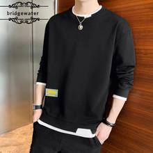 Bridgewater Spring Autumn Men's New Sweatshirts Loose Casual Long Sleeve All-Match Fake Two-pieces Solid Fashion 2024 - buy cheap