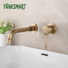 YANKSAMRT Antique Brass Bathroom Basin Sink Faucet Bathtub Single Handle Wall Mounted Solid Brass Faucet Water Mixer Tap 2024 - buy cheap