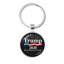 Keep America-llavero de cabujón de cristal, bandera de EE. UU., Trump 2020, llavero de elección americana, soporte para llaves 2024 - compra barato
