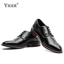 YIGER/Новинка; мужская модельная обувь в деловом стиле; обувь из натуральной кожи; повседневная мужская официальная одежда на шнуровке в деловом стиле; большие размеры; 0360 2024 - купить недорого