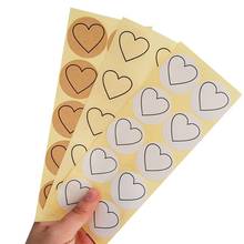 100PCS Round Heart sealing stickers handmade LOVE Seal Labels Tag cowhide transparent white 3color 35MM 2024 - buy cheap