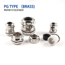 5pcs PG7 4-6.5mm/PG11/13.5/16 /21 Brass nickel Metal waterproof cable glands Cable bushings connector for high quality cable 2024 - buy cheap