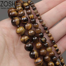 AB+Bright Smooth Brown Tiger Eye Stone Beads Natural Loose Spacer Beads For DIY Jewelry Making Bracelet Accessories 15'' 4- 10mm 2024 - buy cheap