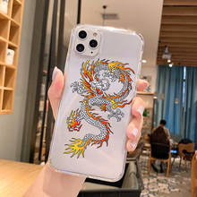 for iPhone 12 Pro Max Mini 11 XS XR X SE 2020 7 8 6 6S Plus Case Dragon Painted Transparent Soft Shockproof TPU Back Cover Funda 2024 - buy cheap