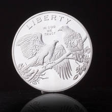 American liberty eagle moeda comemorativa medalha animal desafio cultura arte artesanato moedas collectibles casa decorações 2024 - compre barato