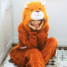 Pijama feminino animal kigurumi, pijama unissex de flanela para festas de inverno 2024 - compre barato