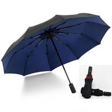 Paraguas plegable automático para hombre y mujer, sombrilla de lujo de 210T, a prueba de viento y de lluvia, color negro, Ten Bone 2024 - compra barato
