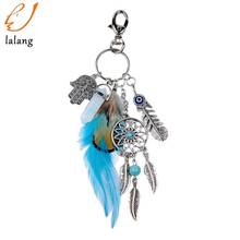 Dreamcatcher Keyring Bag Charm Fashion Boho Jewelry Feather Keychain Opal Stone Artilady Natural for Women 2021 Metal 2024 - buy cheap