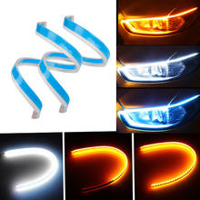 Luces De Circulación Diurna LED DRL para coche, conjunto de Faro, tira de señal de giro automática, accesorios de estilo, 2 uds. 2024 - compra barato
