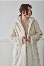 Женское длинное Норковое Пальто с капюшоном, из меха норки 2024 - купить недорого