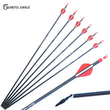 Pure Carbon Arrow for Recurve Compound Bow 28/30/31 Inches Spine 300 400 with Removable Tip Archery Shooting Hunting 2024 - buy cheap