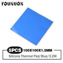 5 Pieces 100x100x1.5mm Computer GPU CPU Heatsink Cooling Conductive Silicone Thermal Pad 2024 - buy cheap