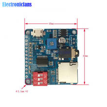 Módulo amplificador de reproducción de voz, reproductor de música MP3, tarjeta SD/TF integrada, UART, i/o, disparador, Clase D, DC, 5V, para Arduino Micro USB, 5W 2024 - compra barato