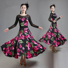 Vestido de Salón Estándar con estampado, vestidos de Baile Estándar, flamenco, traje español, para salón, Vals, flecos 2024 - compra barato