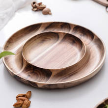 Japanese Wooden Fruit Snack Tray Modern Home Living Room Office Dessert Candy Melon Seed Box Wooden Compartment Dried Fruit Tray 2024 - buy cheap