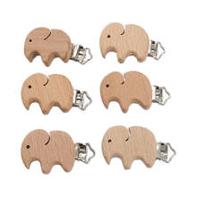Chenkai 5PCS Wood Elephant Pacifier Clips DIY Organic Eco-friendly Nature Baby Pacifier Rattle Teething Grasping Wooden Toy 2024 - buy cheap