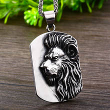 New Trendy Animal Lion Pendant Necklace for Men Metal Sliding Shark Necklace Pendant Accessories Party Jewelry 2024 - buy cheap