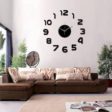 Relógio de parede decorativo grande 3d, adesivos de quartzo e 3d para decoração de casa e da cozinha, espelho acrílico 2024 - compre barato