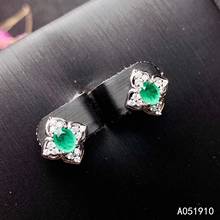 KJJEAXCMY boutique jewelry 925 sterling silver inlaid Natural Emerald Women's earrings support detection fashion 2024 - buy cheap