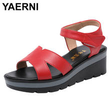 YAERNI-Sandalias de plataforma para mujer, zapatos femeninos de tacón medio con cuña, de playa, talla grande 32-43, para verano, 2020 2024 - compra barato