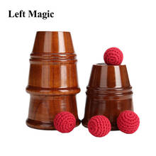 Профессиональные фокусы с тремя деревянными чашками и шариками для магической коллекции закрыть реквизит для уличной магии иллюзия 2024 - купить недорого
