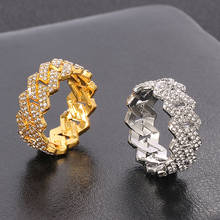 Fashion Cuban Crystal Ring Iced out Trendy Hip-hop Ring For Man Women Party Charm Jewelry Rock Singer Star Accessories 2024 - buy cheap