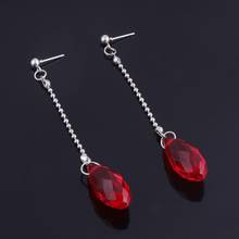 Kurapika Earrings Hunter Anime Cosplay Red Teardrop Crystal Drop Earrings Unisex F3MD 2024 - buy cheap