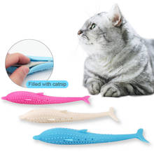 Игрушка для кошек, рыб, кошачья мята, игрушки для кошек, Интерактивная зубная щетка для ухода за домашними животными, зубная щетка для мытья, мягкая силиконовая молярная палочка, игрушка для кошек 2024 - купить недорого