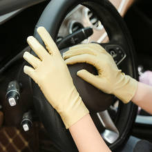 Женские солнцезащитные перчатки, весна-лето, спандекс, анти-УФ, короткие перчатки для вождения, эластичные тонкие перчатки 2024 - купить недорого