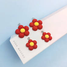 Colgante flotante de resina con flores rojas para mujer, colgante bonito de 10 piezas con respaldo plano para llavero, collar, pendientes, accesorios de fabricación de joyas C227 2024 - compra barato