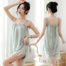 KISBINI Summer sexy nightdress women lace nightgown with t-back female sleepwear 2024 - buy cheap