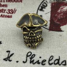 1PC Pirate Captain Skull Retro Brass Oxide EDC Paracord Beads Umbrella Rope Cord Lanyard Pendants Knife Beads Accessories 2024 - buy cheap