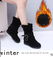 Botas de inverno femininas, botas lisas para uso em combate, tamanhos grandes 35-43 botas de neve, 2024 - compre barato