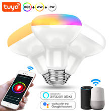 Умный светодиодный светильник Tuya, лампа WiFi E27 с регулируемой яркостью, RGB, 15 Вт, AC 220 В 110 В, умный светильник, лампа RGBW RGBWW, управление приложением, Совместимость с Alexa 2024 - купить недорого