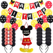 Decoración de primer cumpleaños de Mickey Mouse, cartel de fieltro de Mickey Mouse, suministros de fiesta con temática de Mickey Mouse, suministros de decoración 2024 - compra barato