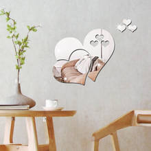 Heart Mirror Wall Stickers DIY Creative Home Decor for Living Room Bedroom Background Decoration Acrylic Decal Mural Peel Stick 2024 - buy cheap