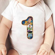 Pelele con estampado de número 1 para bebé, camiseta de juguete de cumpleaños de dibujos animados, regalo divertido, Mono para niño de 1 año 2024 - compra barato