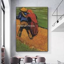 Vincent Van Gogh 100%-pintura al óleo sobre lienzo para decoración del hogar, imágenes artísticas pintadas A mano, un par de amantes 2024 - compra barato
