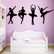 Creative Dancing Ballet Lady Waterproof Wall Stickers Wall Art Decor For Kids Room Decoration Vinyl Wall Decals 2024 - buy cheap