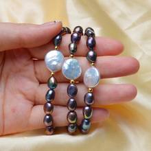 100% Handmake Black Pearl Bracelets Fashion DIY Freshwater Pearls Charm Bracelets for Women Statement Wedding Jewelry Gifts 2024 - buy cheap