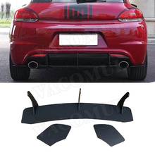 High Quality ABS Rear Lip diffuser Trim for Volkswagen VW Scirocco R 2009-2017 Fins Shark Style Back Bumper Guard Car Styling 2024 - buy cheap