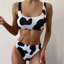 Cow Print Bikini 2021 Woman 2 Piece Swimsuit Swimwear Sexy Bikini Set Female Swimwear High Waist Push Up Biquini Купальник #T2G 2024 - buy cheap