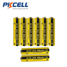 8 Uds PKCELL AAA 400mah 1,2 V ni-cd batería pilas aaa recargables botón superior para cortador de césped, lámpara de césped solar 2024 - compra barato