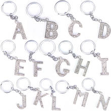 Rhinestones Alphabet Keyring 26 Letters Initial Key Ring Key Chains Unisex Keychain Bag Pendant Jewelry Ornament Crystal 2024 - buy cheap