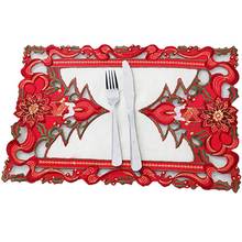 Esteira de mesa decorativa de natal, 2 peças, bordado, natal, decoração de mesa, guardanapo, design simples, utensílios de cozinha 2024 - compre barato