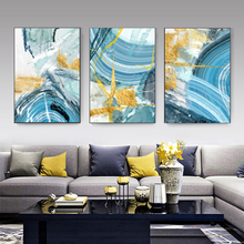 Nordic Modern Blue Canvas Painting Picture and Print Poster for Living Room Wall Art Abstract Decoration Home Decor NoFrame 2024 - buy cheap