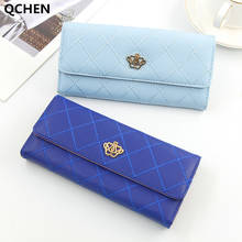 Women Wallets Purse Lady Long Crown Purse fashion Patent Leather Crown Wallet Large Capacity Diamond lattice Female Wallets 744 2024 - buy cheap